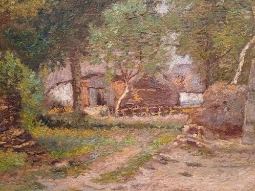 SCHILDERIJ 30x40 M.VAN DEN BEMPT   "Oude boerderij", Antiek en Kunst, Kunst | Schilderijen | Klassiek, Ophalen of Verzenden