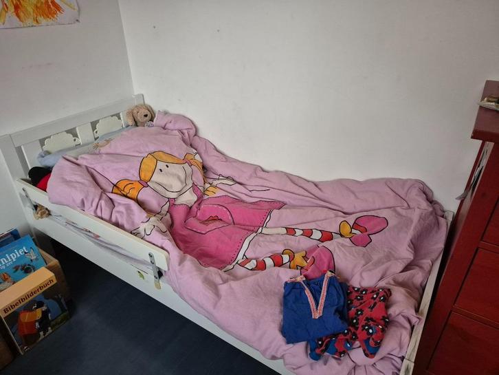 Kinderbedje, Kinderen en Baby's, Kinderkamer | Bedden, Gebruikt, 160 tot 180 cm, 70 tot 85 cm, Lattenbodem, Matras, Ophalen