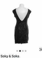 Glitter jurk met open rug, M, Soky & Soka, Kleding | Dames, Jurken, Maat 38/40 (M), Zwart, Ophalen of Verzenden, Zo goed als nieuw
