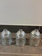 17 glazen potjes (15 x hetzelfde motief), Huis en Inrichting, Ophalen, Nieuw