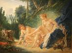 19e eeuws canvas met badende dames, Antiek en Kunst, Ophalen of Verzenden