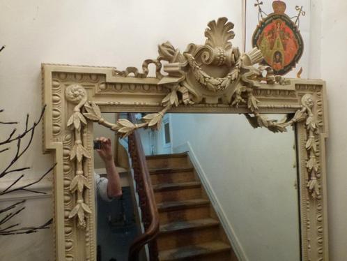 Antieke kuifspiegel, Antiek en Kunst, Antiek | Spiegels, 100 tot 150 cm, 150 tot 200 cm, Rechthoekig, Ophalen