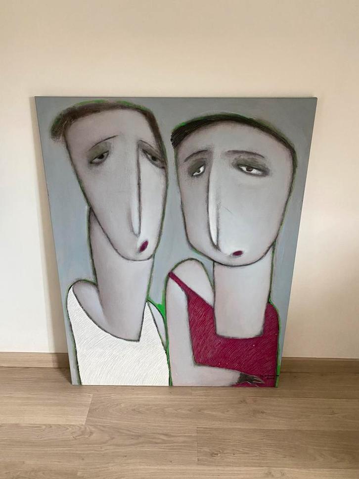 2 moderne kunstwerken, Antiek en Kunst, Kunst | Schilderijen | Modern, Ophalen