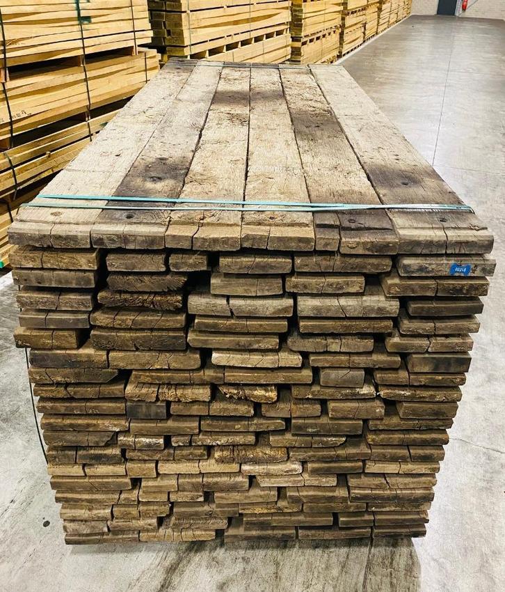 Oud eiken wagonplanken / wagondelen, Doe-het-zelf en Bouw, Hout en Planken, Gebruikt, Plank, Eiken, 25 tot 50 mm, Ophalen of Verzenden