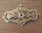 zilverkleurige broche met steentjes, Ophalen, Zo goed als nieuw, 4 tot 7 cm