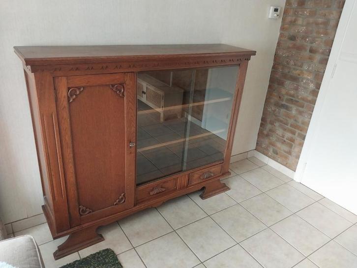 Antiek eiken (kruiden)kast, Huis en Inrichting, Kasten | Vitrinekasten, Gebruikt, 100 tot 150 cm, 100 tot 150 cm, 25 tot 50 cm