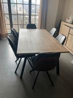 Uitschuifbare eettafel + 6 stoelen, Comme neuf, Enlèvement