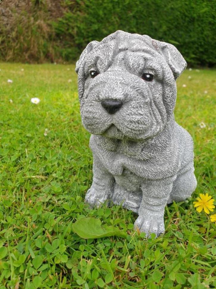 puppy , shar-pei , tuinbeeld, Tuin en Terras, Tuinbeelden, Nieuw, Ophalen of Verzenden