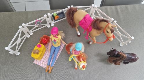 Barbie en Chelsea met paard en pony, Kinderen en Baby's, Speelgoed | Poppen, Zo goed als nieuw, Barbie, Ophalen of Verzenden