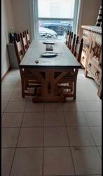Puur eiken tafel met 6 stoelen, Huis en Inrichting, Tafels | Eettafels, Ophalen, Zo goed als nieuw