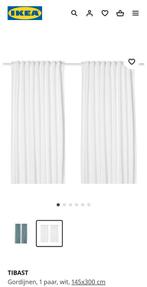 rideaux blancs Tibast, 1 paire, Maison & Meubles, 100 à 150 cm, 200 cm ou plus, Enlèvement, Blanc