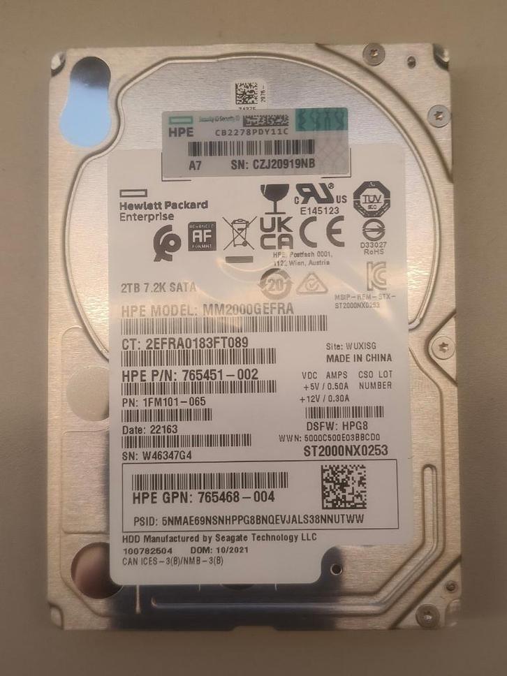 Seagate 2,5 Inch HDD 2TB SATA, Computers en Software, Harde schijven, Gebruikt, Intern, HDD, SATA, Ophalen of Verzenden