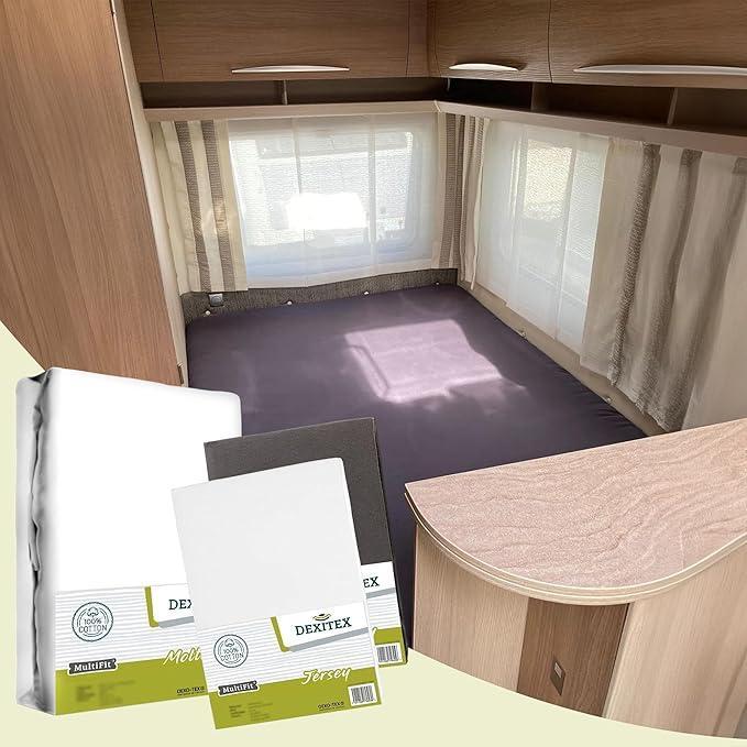 Textielpakket Frans bed - 1 molton met 2 hoeslakens - links, Caravans en Kamperen, Caravanaccessoires