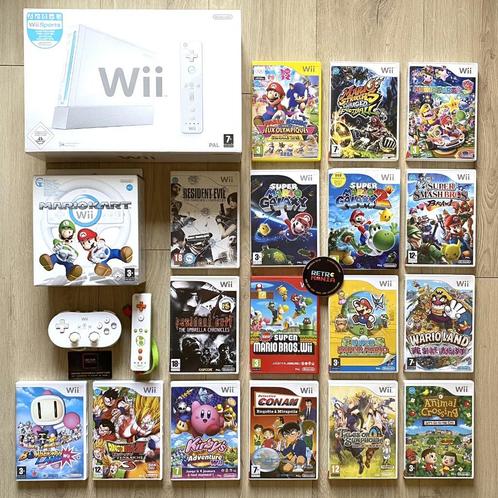 Nintendo Wii-systeem (RVL-001) + spelletjes, Games en Spelcomputers, Games | Nintendo Wii, Zo goed als nieuw, Ophalen of Verzenden