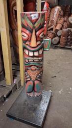 statue totem Tiki 100 cm en bois de cocotier peints, Ophalen of Verzenden