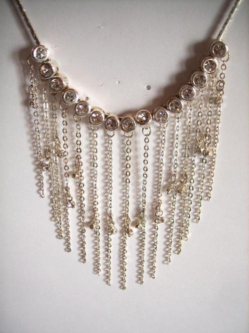 le collier " Sparkling Silver IV, Bijoux, Sacs & Beauté, Colliers, Neuf, Argent, Enlèvement ou Envoi