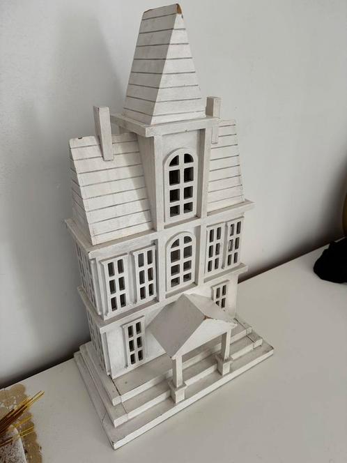 Mooi houten poppenhuis kersthuis sfeerhuis met licht, Verzamelen, Poppenhuizen en Toebehoren, Gebruikt, Poppenhuis, Ophalen
