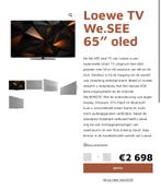 GLOEDNIEUW, uit de winkel - Loewe OLED SmartTV - 65inch, Audio, Tv en Foto, Televisies, Overige merken, Nieuw, Ophalen of Verzenden