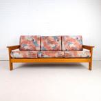 Vintage 3 zitsbank grenen hout Jaren 70 stof/grenenhout, Enlèvement, Tissus