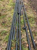 Betonpalen zwart gelakt, betonplaten + verbindingspalen, Ophalen, Gebruikt, IJzer, Tuinhek