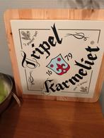 Tripel Karmeliet reclame bord+ glas, Ophalen, Zo goed als nieuw
