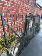 Dubbele antieke vol smeedijzeren poort 3m80, Ophalen, Gebruikt, IJzer, Draaipoort