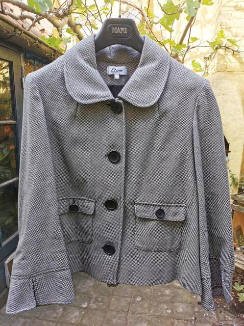 Kort elegant jasje in gespikkelde stof maat 42, Kleding | Dames, Jasjes, Kostuums en Pakken, Zo goed als nieuw, Jasje, Maat 42/44 (L)