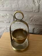 Vintage metalen geurbrander / theelichthouder met inzetbakje, Enlèvement ou Envoi