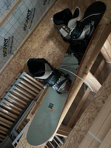 Snowboard met bindingen en boots maat 150, Enlèvement, Utilisé, Planche