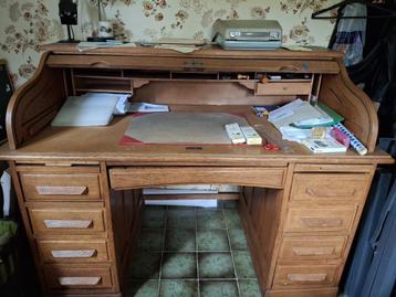 vintage houten bureau, Ophalen, Zo goed als nieuw, Bureau