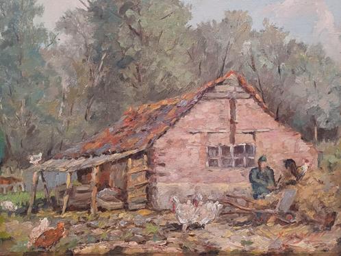 SCHILDERIJ M.VAN DEN BEMPT  "Boerderij van Frans", Antiek en Kunst, Kunst | Schilderijen | Klassiek, Ophalen of Verzenden