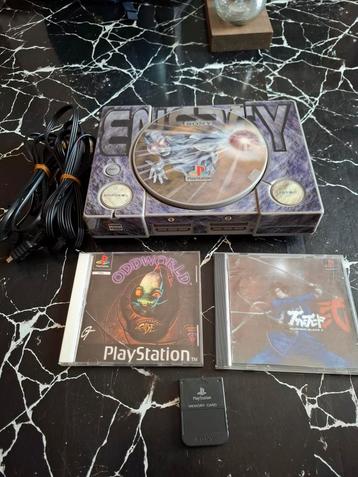Sony PlayStation 1-console + 2 games + geheugenkaart! beschikbaar voor biedingen