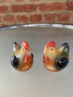 Duo Poules vintage - salière+poivrière en céramique, Ophalen of Verzenden, Zo goed als nieuw