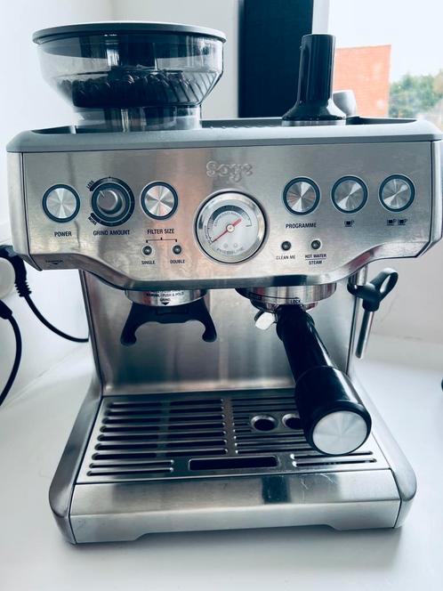 Sage Barista Express stainless steel, Elektronische apparatuur, Koffiezetapparaten, Gebruikt, Koffiemachine, Stoompijpje, Ophalen of Verzenden