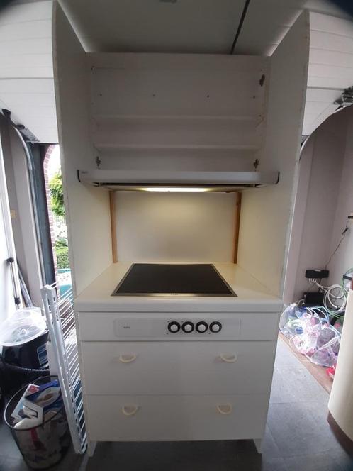 Inductie kookplaat met dampkap, Huis en Inrichting, Keuken | Keukenelementen, Gebruikt, 200 cm of meer, 50 tot 100 cm, 50 tot 75 cm