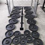 212.5 kilo Olympische Gewichten schijven + atx opberg rack, Sport en Fitness, Fitnessmaterialen, Ophalen, Zo goed als nieuw