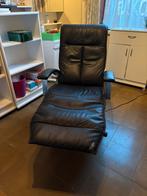 Zwart lederen Relaxzetel elektrisch, Ophalen, Gebruikt