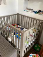 Parc bébé bois peint reglable en hauteur sur roulettes, Ophalen, Gebruikt, Rechthoekig, In hoogte verstelbaar