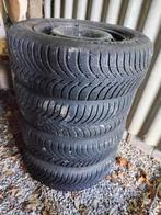 4 pneus hiver Michelin Alpin 195/65/15 sur jantes, bon état, Band(en), 15 inch, Gebruikt, Winterbanden