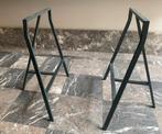Paire de pieds de table à tréteaux IKEA Lerberg, gris foncé, Ophalen, Zo goed als nieuw