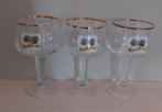 bierglazen Kasteelbier 3 glazen 0,25 cl. gouden rand, Verzamelen, Ophalen of Verzenden, Nieuw, Glas of Glazen, Overige merken