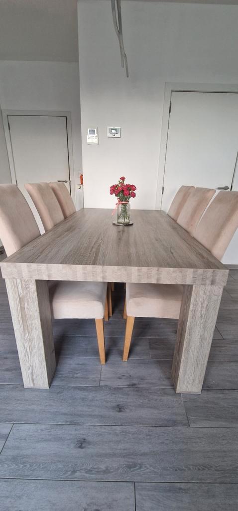 Table à manger 180x100x77 + 6 chaises, Maison & Meubles, Tables | Tables à manger, Comme neuf, 100 à 150 cm, 150 à 200 cm, Cinq personnes ou plus