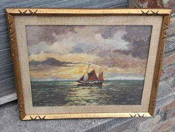 huile sur panneau marine signe love de potter beschikbaar voor biedingen