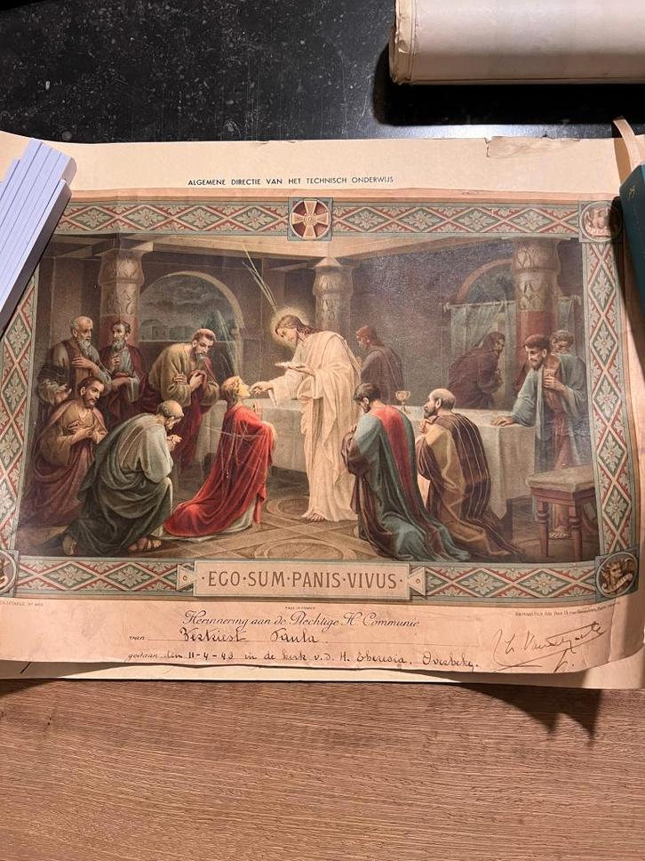 Oude diploma's middelbaar, toneel en cultuurspreiding, Plech, Antiek en Kunst, Curiosa en Brocante, Ophalen of Verzenden