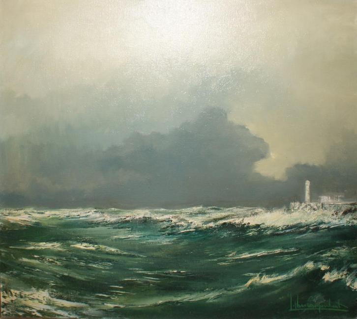 Jan Van Campenhout (1907-1972): Marine (O/D, 88 x 78 cm), Antiek en Kunst, Kunst | Schilderijen | Klassiek, Ophalen of Verzenden