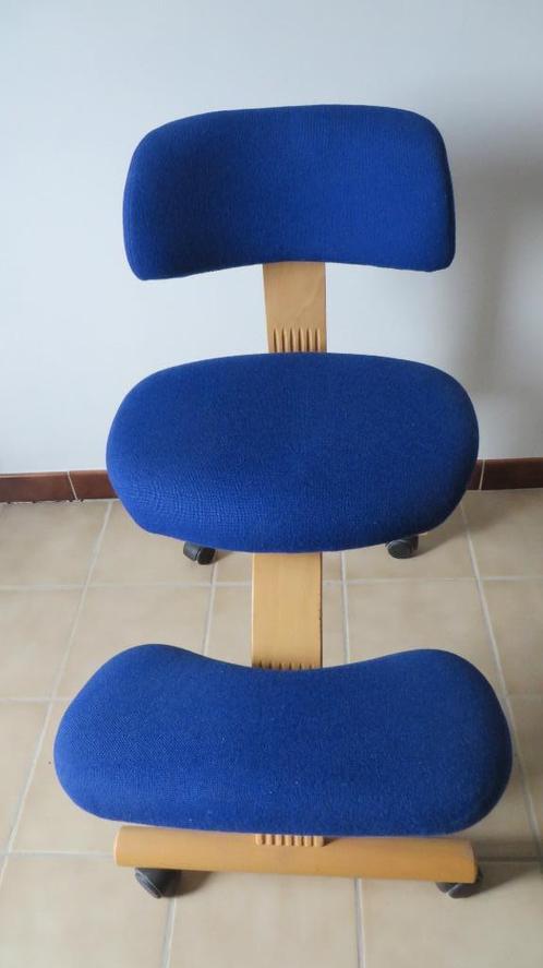 Rybo Balans Partner ergonomische kniestoel, Huis en Inrichting, Bureaustoelen, Gebruikt, Bureaustoel, Blauw, Ergonomisch, Ophalen