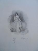 Preraphaelitische Litho  2  gesigneerd, Antiek en Kunst, Kunst | Etsen en Gravures, Verzenden