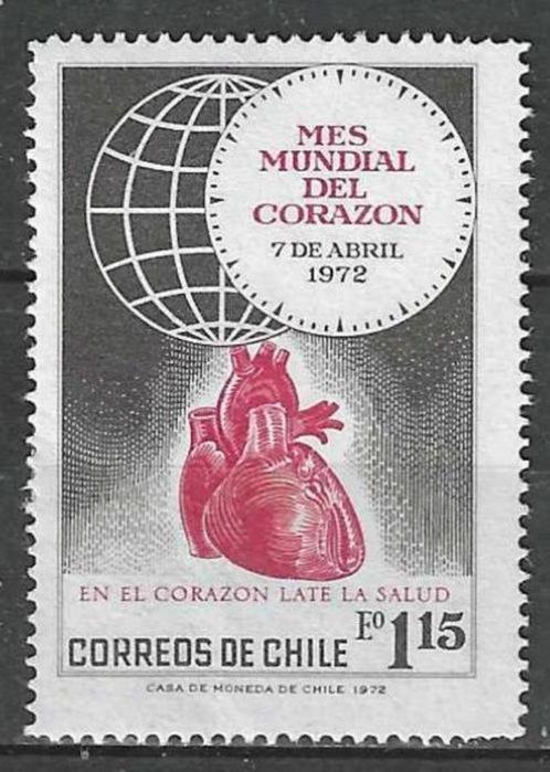 Chili 1972 - Yvert 382 - Wereldmaand van het Hart (PF), Postzegels en Munten, Postzegels | Amerika, Postfris, Verzenden