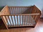 Massief houten Babybed naturel, Ophalen, Gebruikt, Minder dan 140 cm, Matras