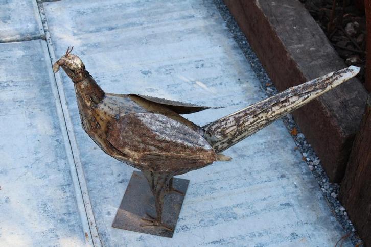 faisan en fer forgé rouillé, Jardin & Terrasse, Statues de jardin, Neuf, Animal, Métal, Enlèvement ou Envoi
